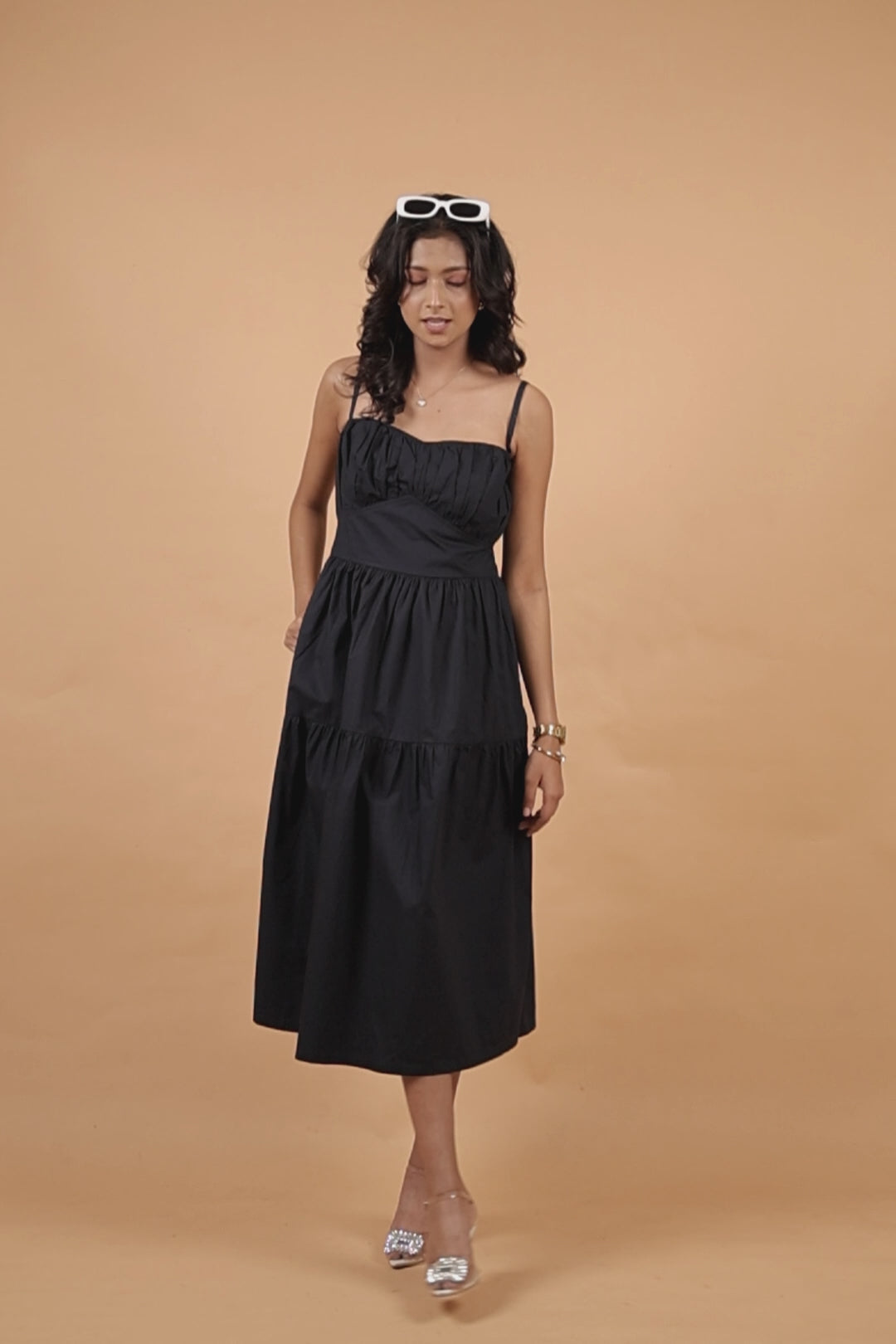 Dark Navy Blue Two - Tier Dress